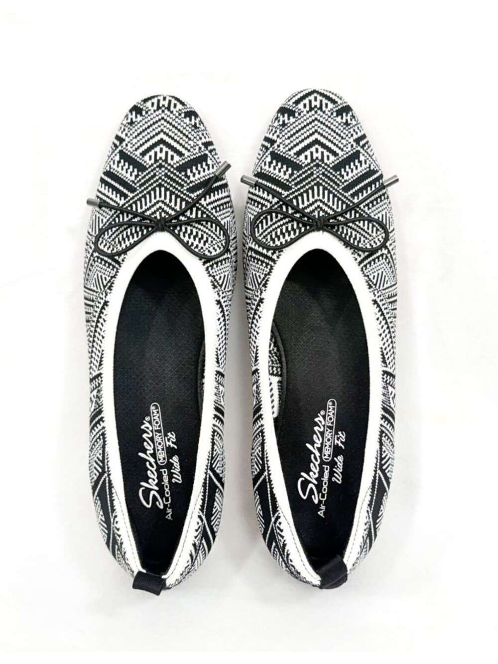 Skechers Cleo Snips Knit Vegan Flats Air-Cooled Memory Foam Wide Fit Tribal